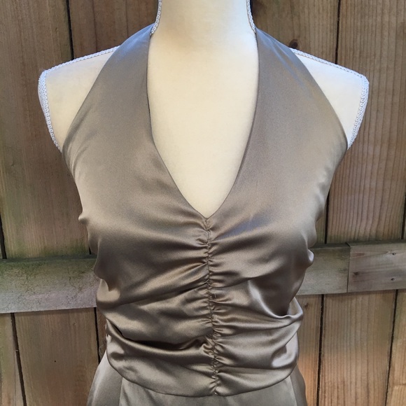 Donna Ricco Gold Halter Cocktail Dress GUC - Picture 8 of 8